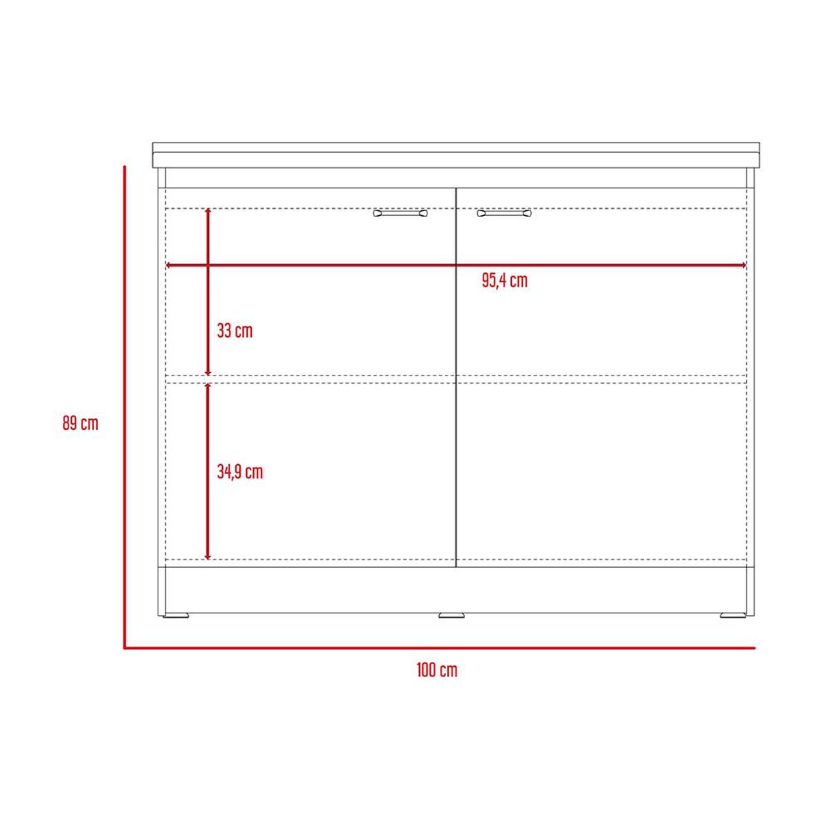 Mueble de Cocina Inferior TuHome Napoles 2 Puertas Blanco