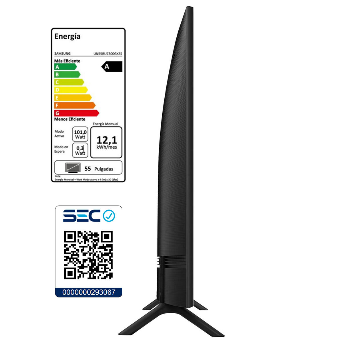 LED Curvo 55" Samsung URU7300 Smart TV 4K UHD