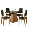 Juego de Comedor VekkaHome Barbi 4 Sillas Negro