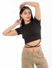 Polera Crop Manga Corta Escote Espalda Mujer Icono