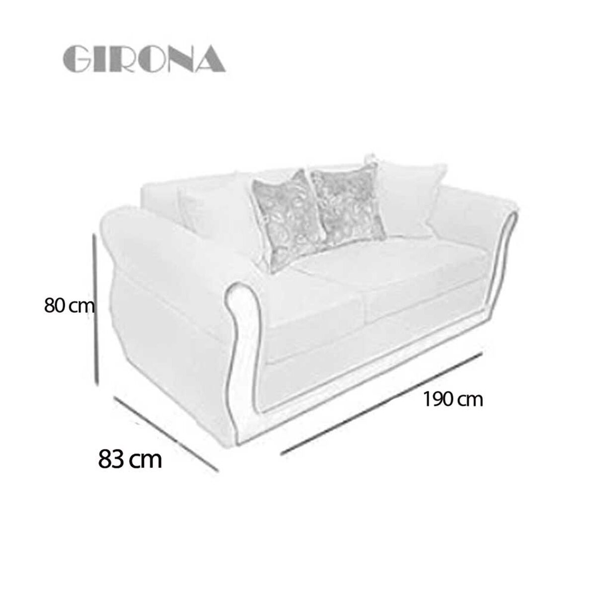 Sof&aacute; Elegant Detail Girona 3 Cuerpos Tela/PU Beige