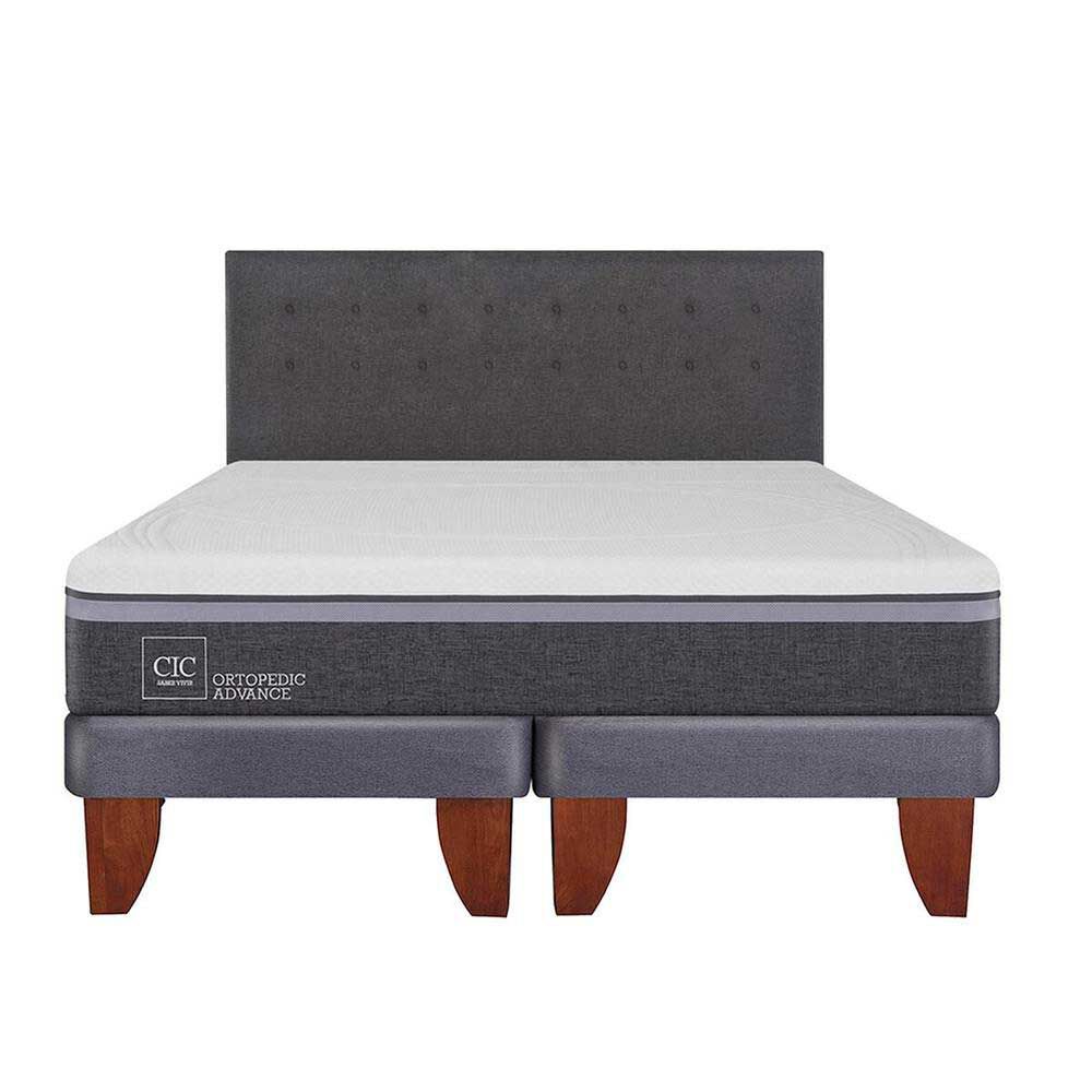 Cama Europea CIC King Ortopedic Advance + Respaldo Eufrates