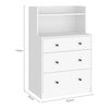 Cómoda Vekkahome White 3 Cajones Blanco