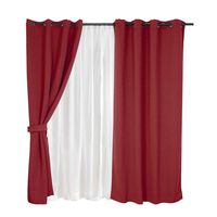 Set de Cortinas Mashini Valdivi 140 x 220 cm Rojo