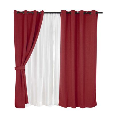 Imagen 1 del producto Set de Cortinas Mashini Valdivi 140 x 220 cm Rojo
