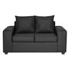 Juego de Living Innovamuebles Kahlo Sofá 2 Cuerpos + Dos Pouf 1 Cuerpo Negro