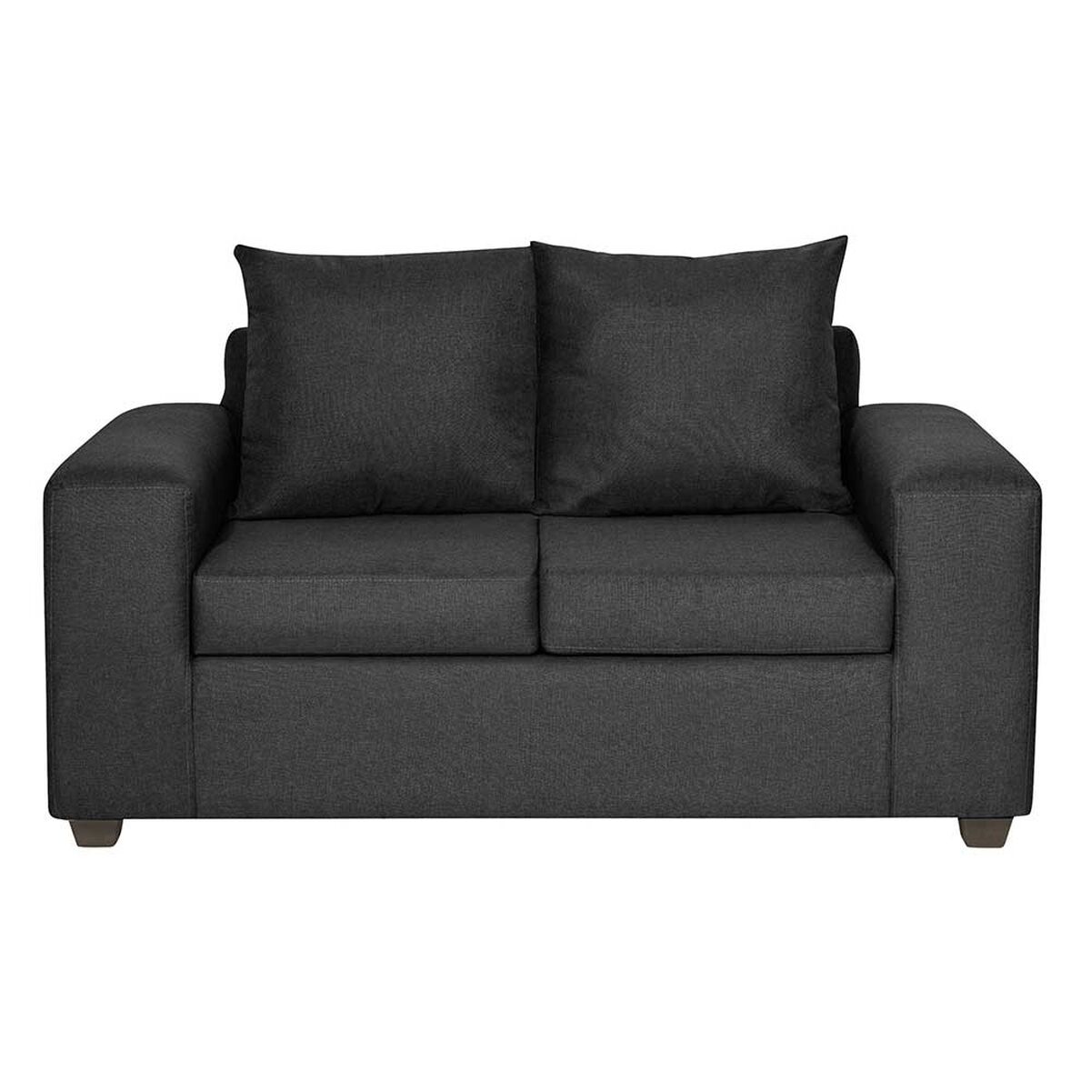 Juego de Living Innovamuebles Kahlo Sofá 2 Cuerpos + Dos Pouf 1 Cuerpo Negro