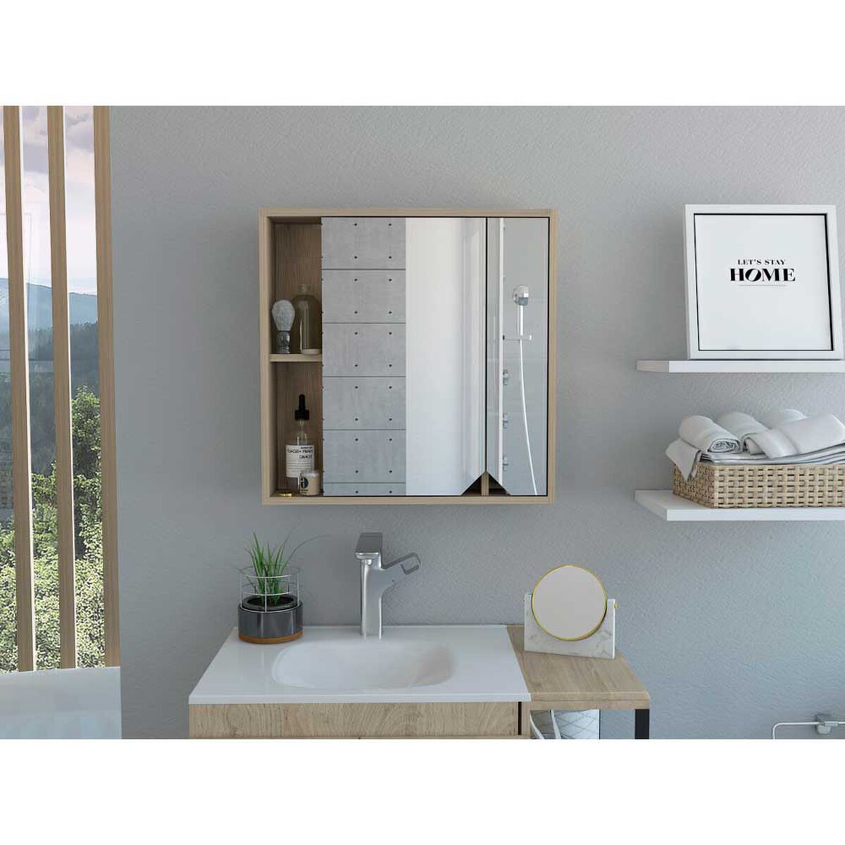 Botiqu&iacute;n con Espejo TuHome Ara 2 Puertas Rovere