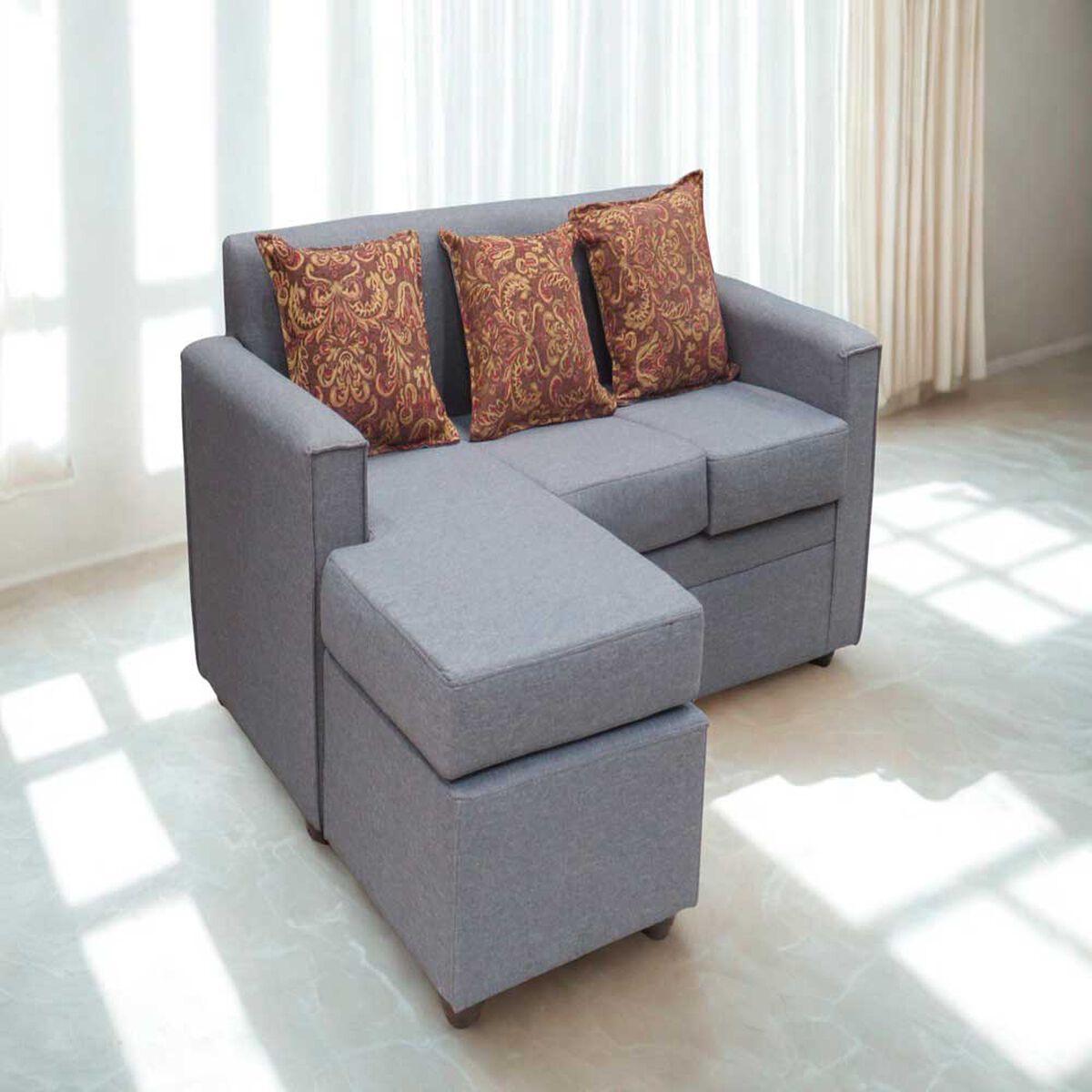 Seccional Almore Croacia Reversible 3 Cuerpos Gris