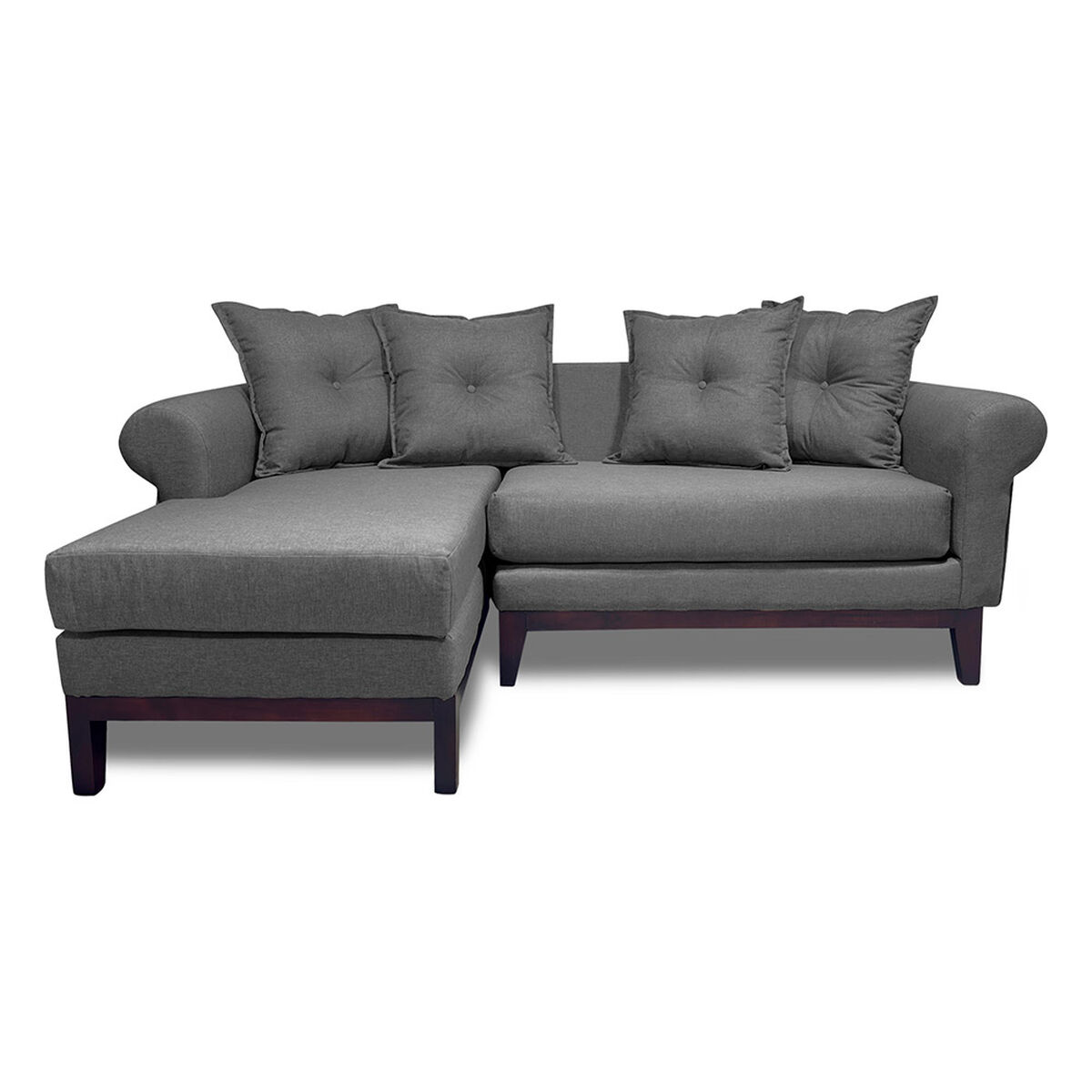 Seccional Izquierdo Living Factory Oklahoma 4 Cuerpos Gris