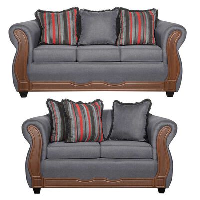 Juego de Living Black Factory Sofia 5 Cuerpos Marengo