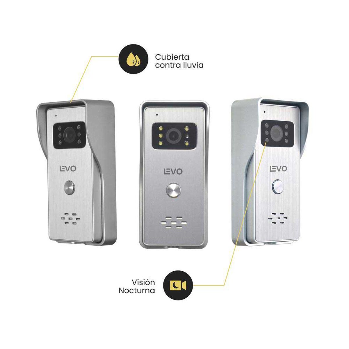 Timbre Video Portero LEVO Cit&oacute;fono Monitor WiFi Blanco