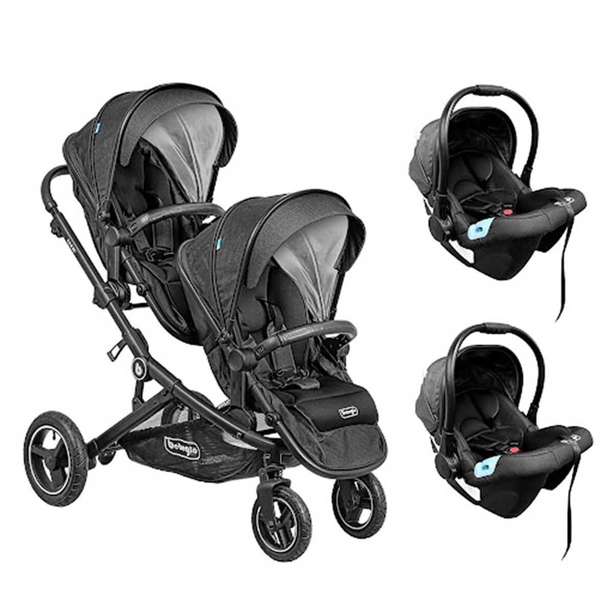 Coche Travel System Dueto Negro Bebeglo