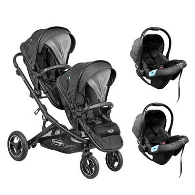 Coche Travel System Dueto Negro Bebeglo