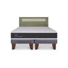 Cama Europea CIC Base Dividida 2 Plazas Ortopedic + Respaldo Munich Olivo