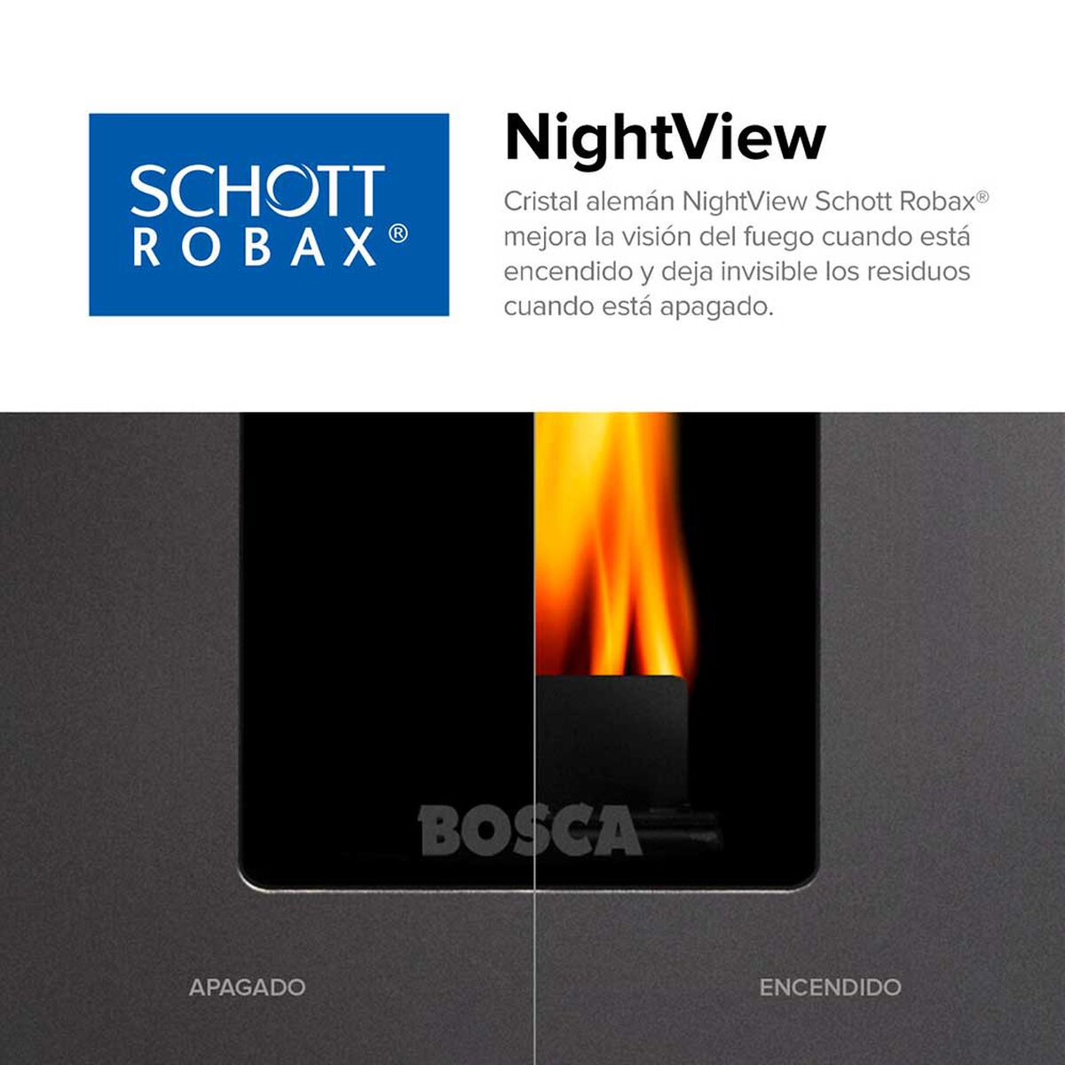 Estufa a Pellet Bosca Black Vision Burdeo