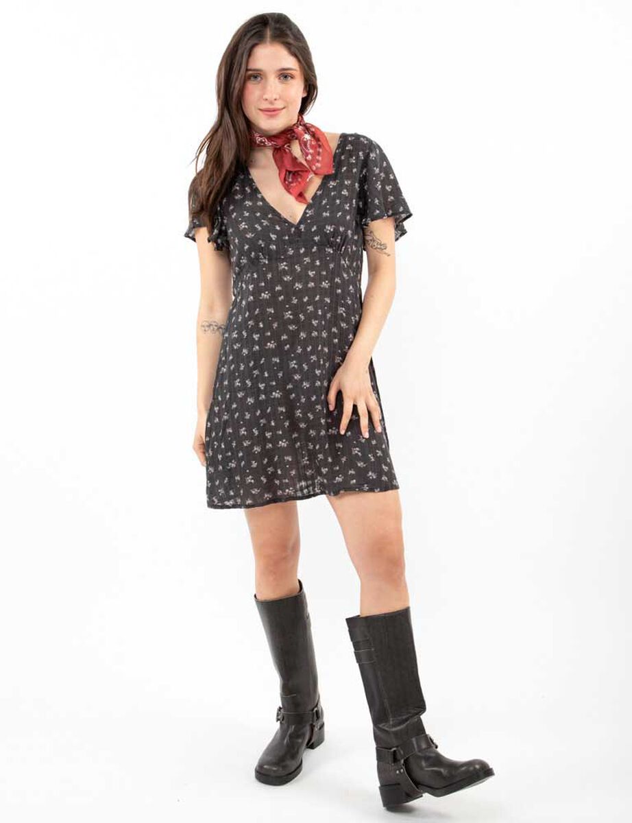 Vestido Corto Manga Corta Mujer Icono