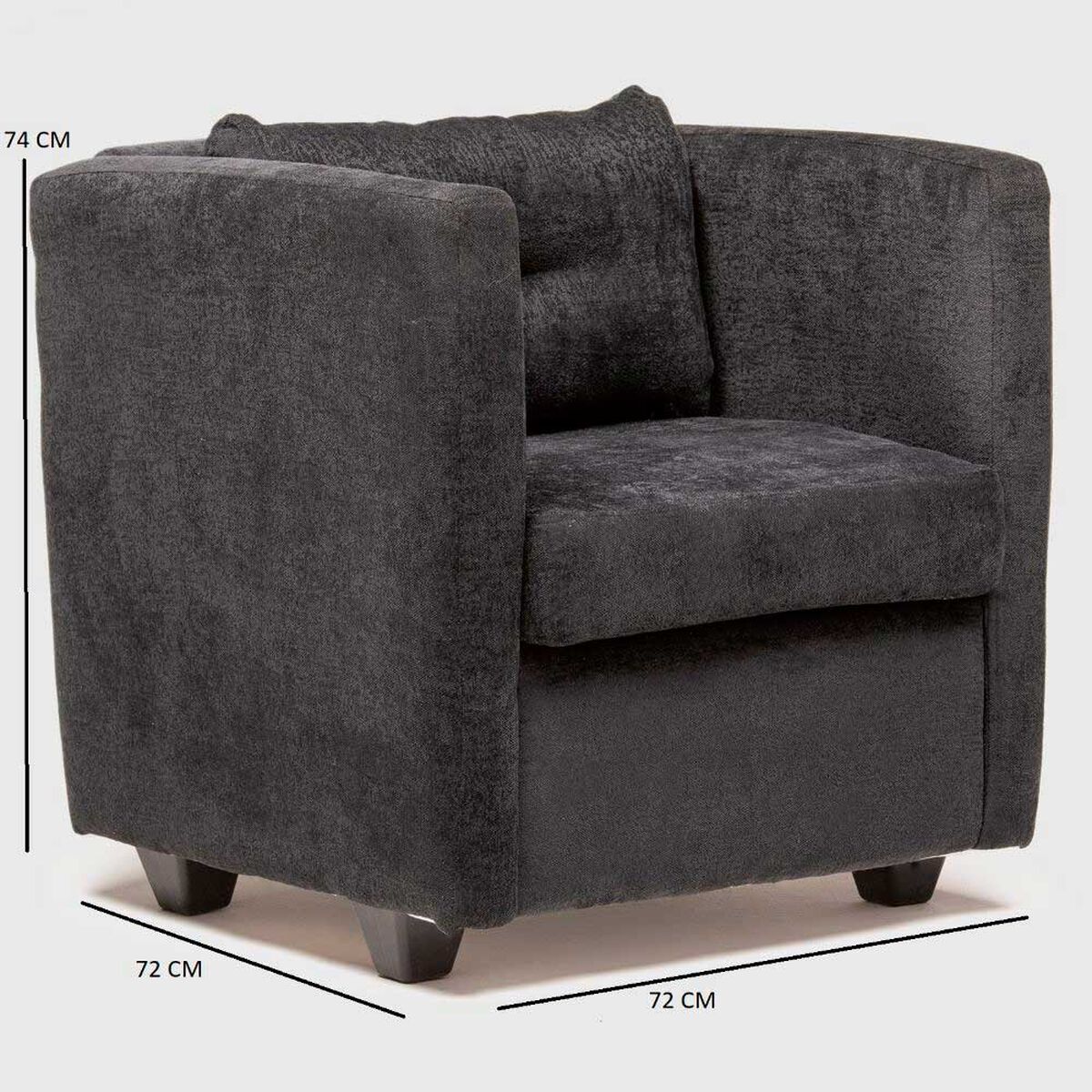 Poltrona Cabsur Caburga Tela Negra