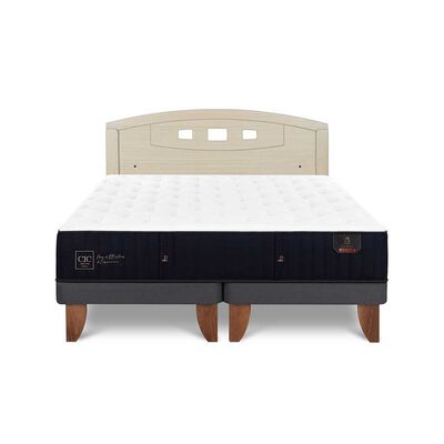 Cama Europea CIC Base Dividida 2 Plazas Premium + Respaldo Gales Alpino