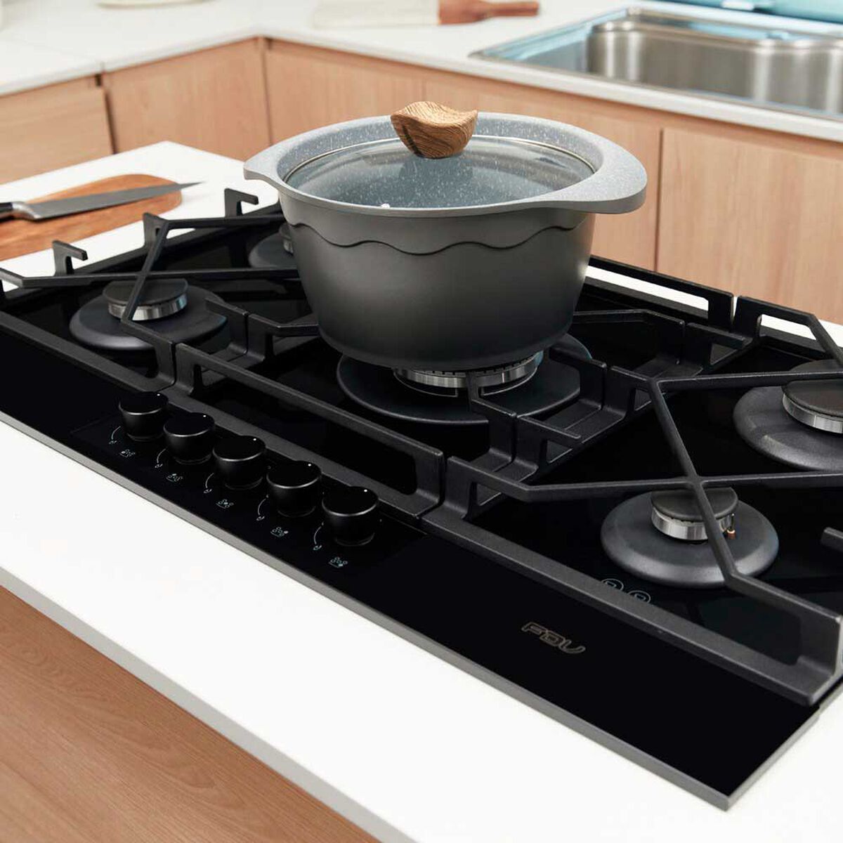 Encimera a Gas FDV Signature 90 5 Quemadores Negro