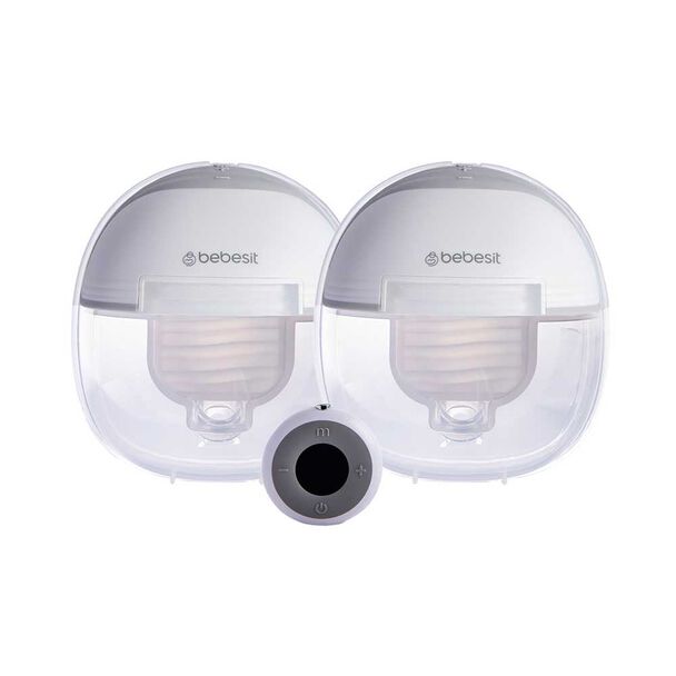 Extractor Leche Materna Doble + Control Remoto + 10 Bolsas Bebesit