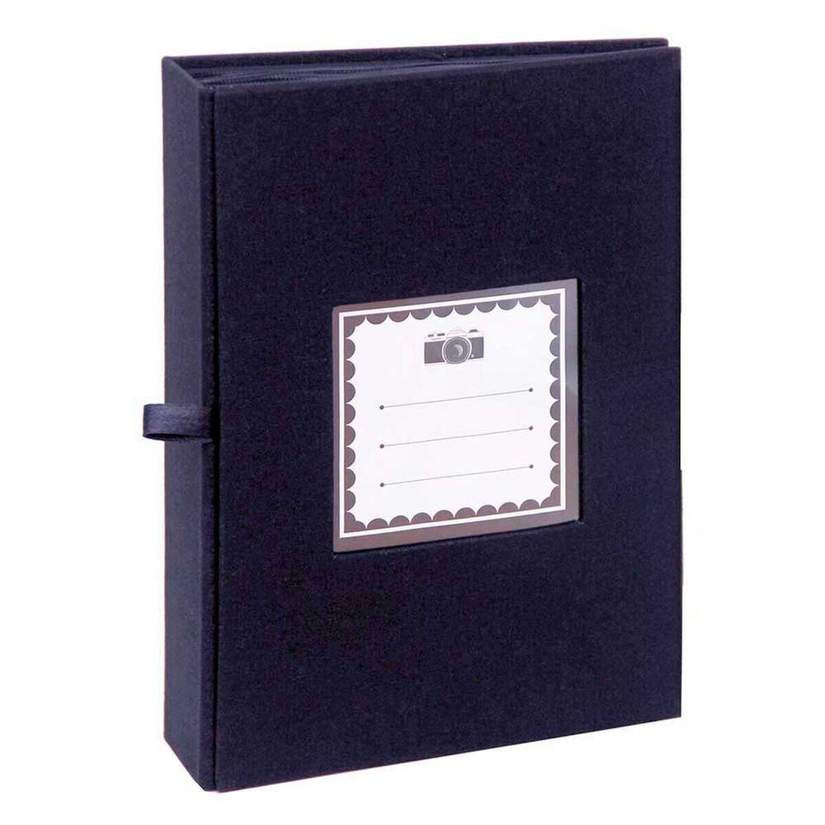 &Aacute;lbum para Fotos Tela 100 Fotos Vgo Hojas Negras con Tapa de Tela 100 Fotos Azul