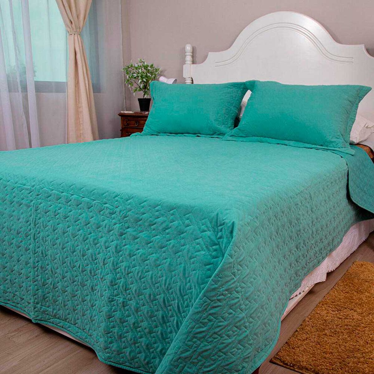 Quilt Doral 2 Plazas Menta Velvety