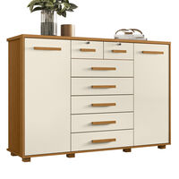 Cómoda Vekkahome Fontana 2 Puertas 7 Cajones Beige