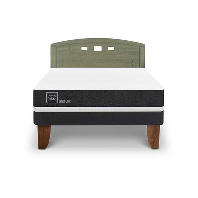 Cama Europea CIC 2 Plazas Ortopedic + Respaldo Gales Olivo