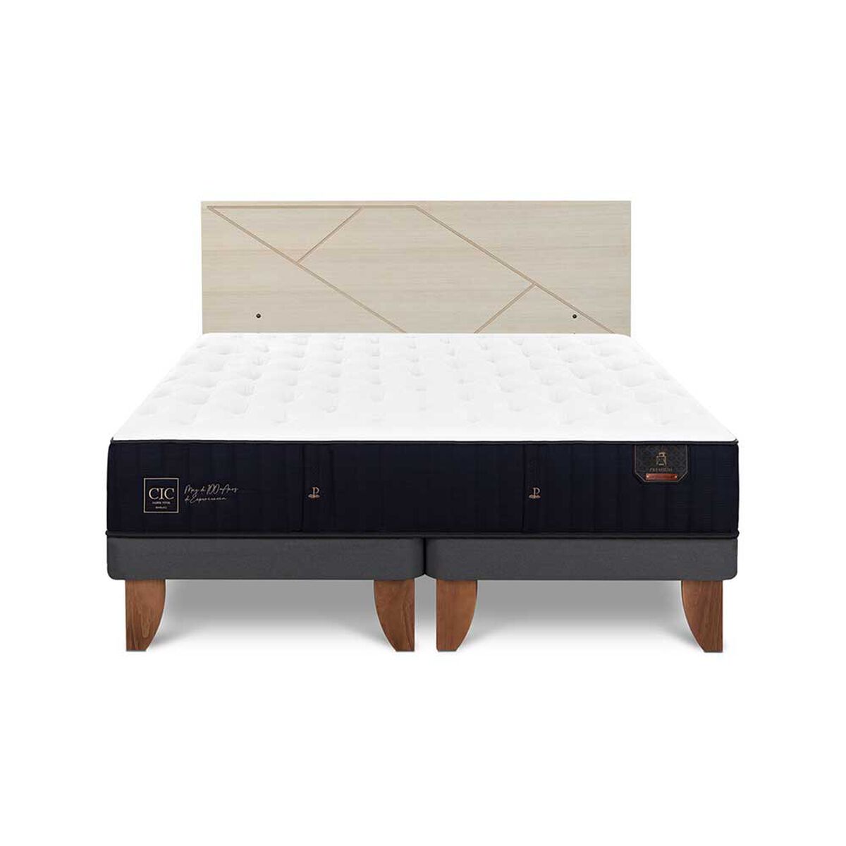 Cama Europea CIC Base Dividida King Premium + Respaldo Villarrica Alpino