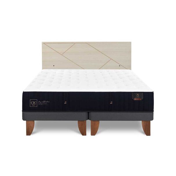 Cama Europea CIC Base Dividida King Premium + Respaldo Villarrica Alpino