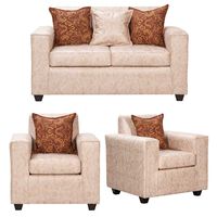 Juego de Living Black Factory Ezeiza Sofá 2 Cuerpos + Dos Sillones 1 Cuerpo Beige