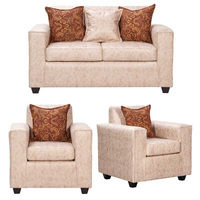 Juego de Living Black Factory Ezeiza Sofá 2 Cuerpos + Dos Sillones 1 Cuerpo Beige