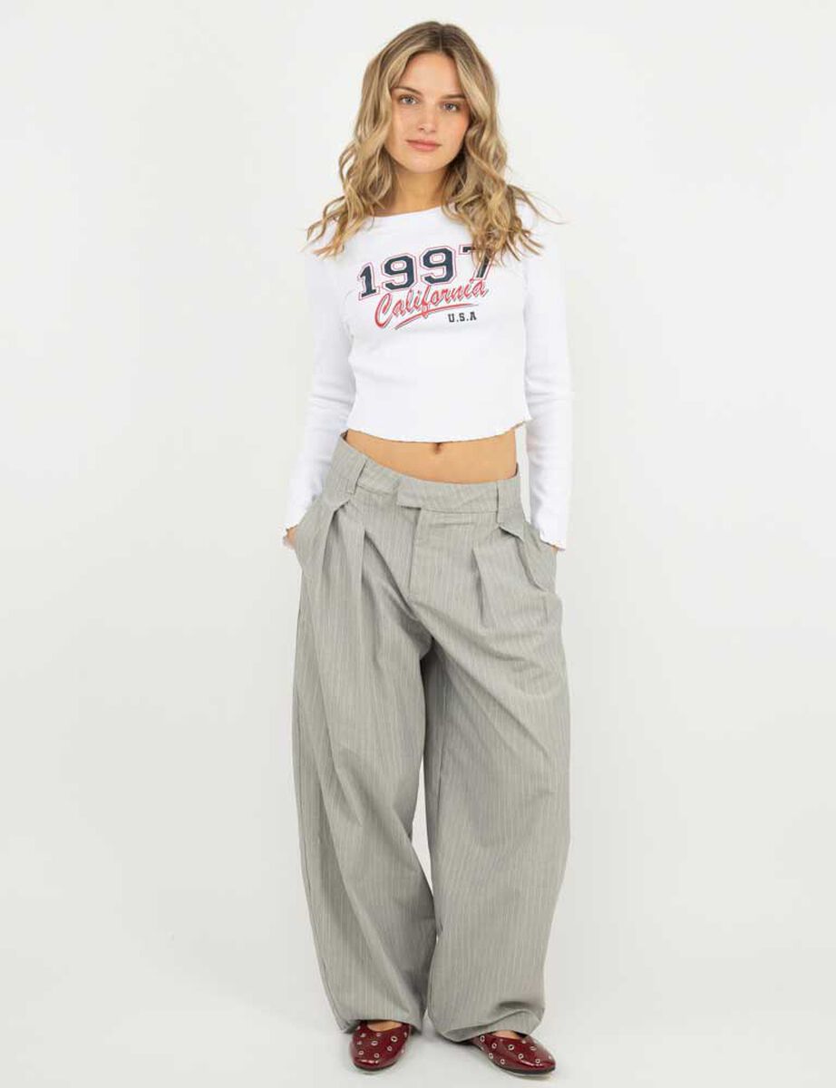 Polera Crop Manga Larga Mujer Icono