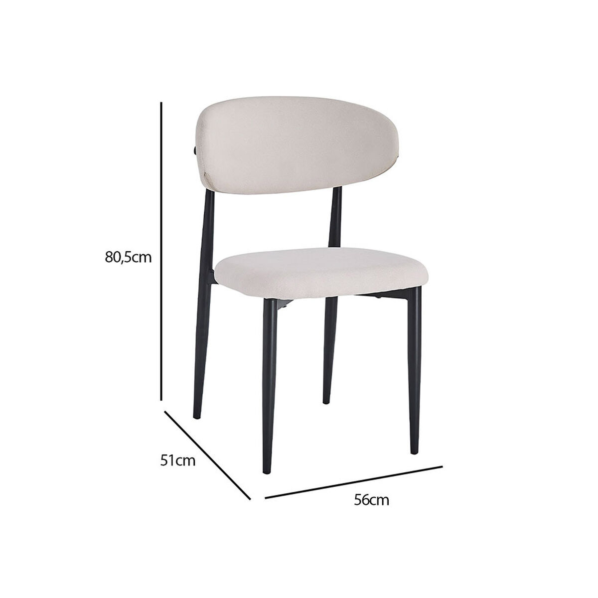 Pack 2 Sillas Vekkahome Dali Beige