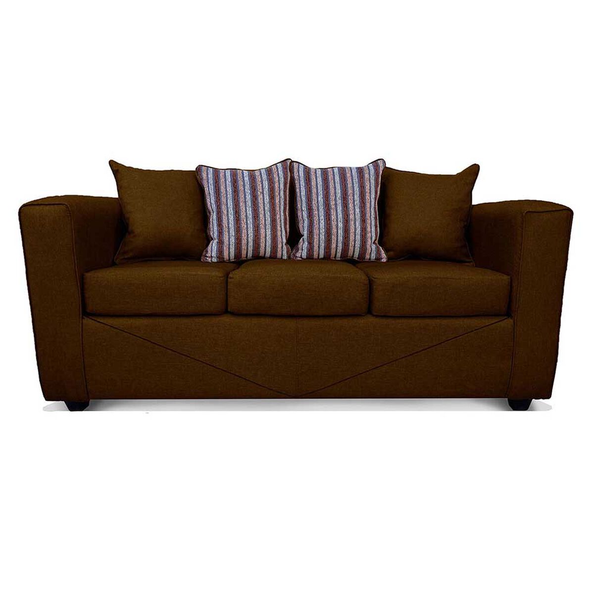 Juego de Living Elegant Detail Santa Fe Sofá 3 Cuerpos + Sofá 2 Cuerpos + Sillón 1 Cuerpo Café