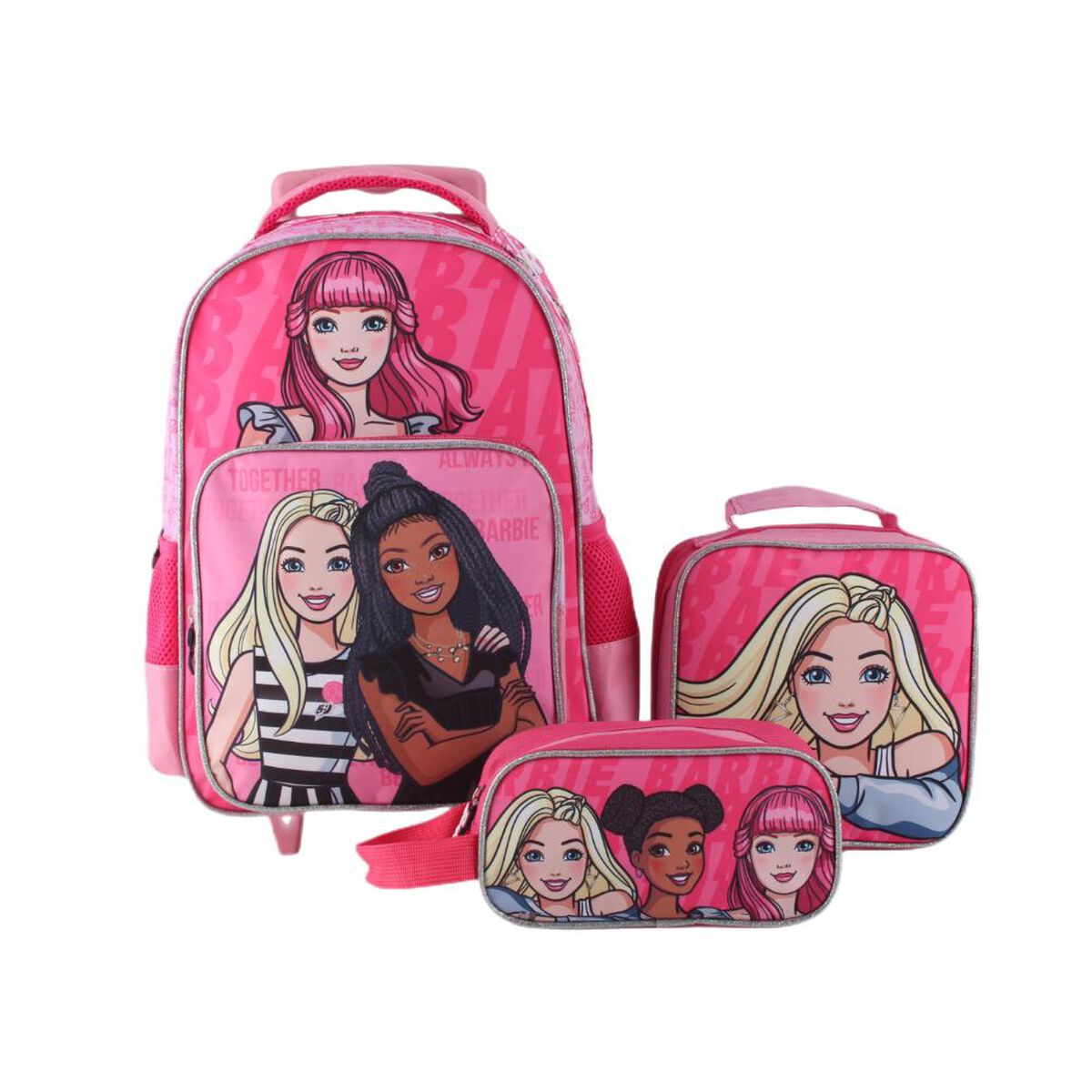 Pack 3 Piezas Mochila 15", Lonchera y Estuche Barbie