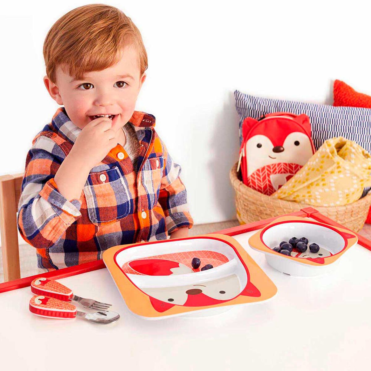 Set Cuchara y Tenedor Zoo - Fox Verde Skip Hop