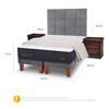 Cama Europea CIC Base Dividida S&uacute;per King Grand Premium + Respaldo + Veladores + Plum&oacute;n Ganso