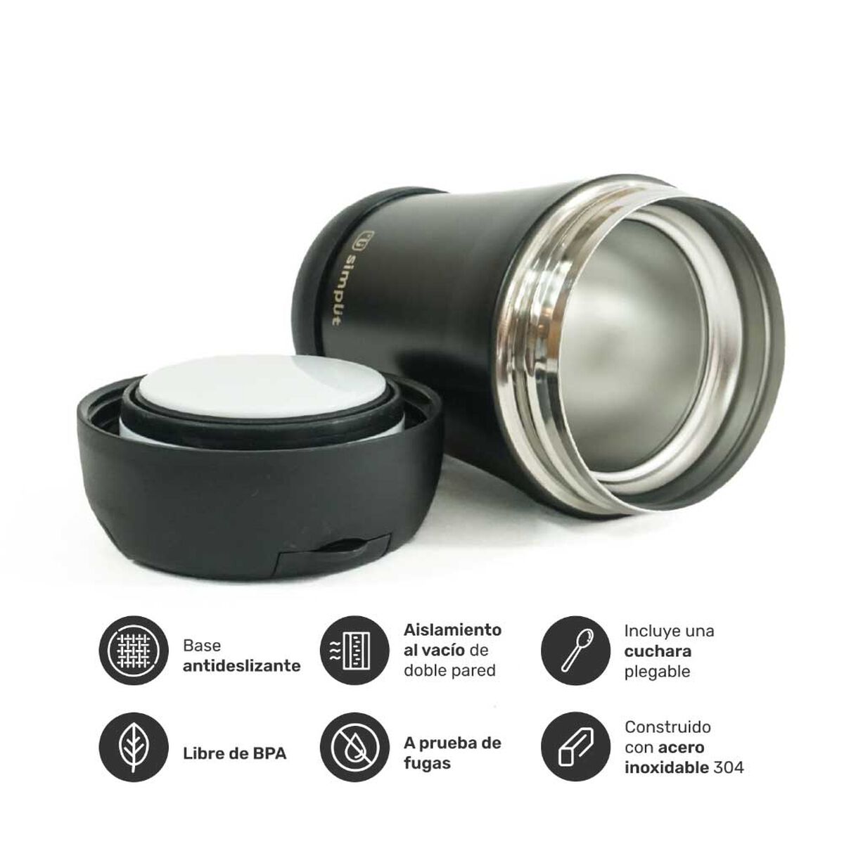 Termo de Comida Simplit 400 ML Negro