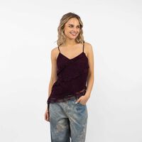 Polera Sin Mangas Mujer Icono Burdeo, Negro