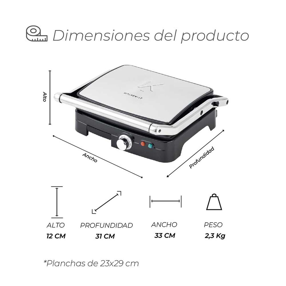 Plancha Panini Kitchen-it Pro Max XL