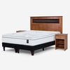 Cama Europea Rosen 2 Plazas Art 4 + Respaldo + Velador Ferrara Chocolate