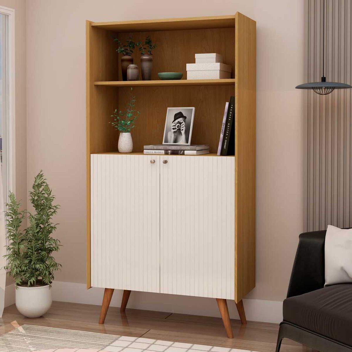 Estante Vekkahome Living 2 Puertas Caf&eacute;