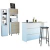 Combo Mueble Microondas + Barra de Cocina + Optimizador TuHome Kitchen Rovere Blanco