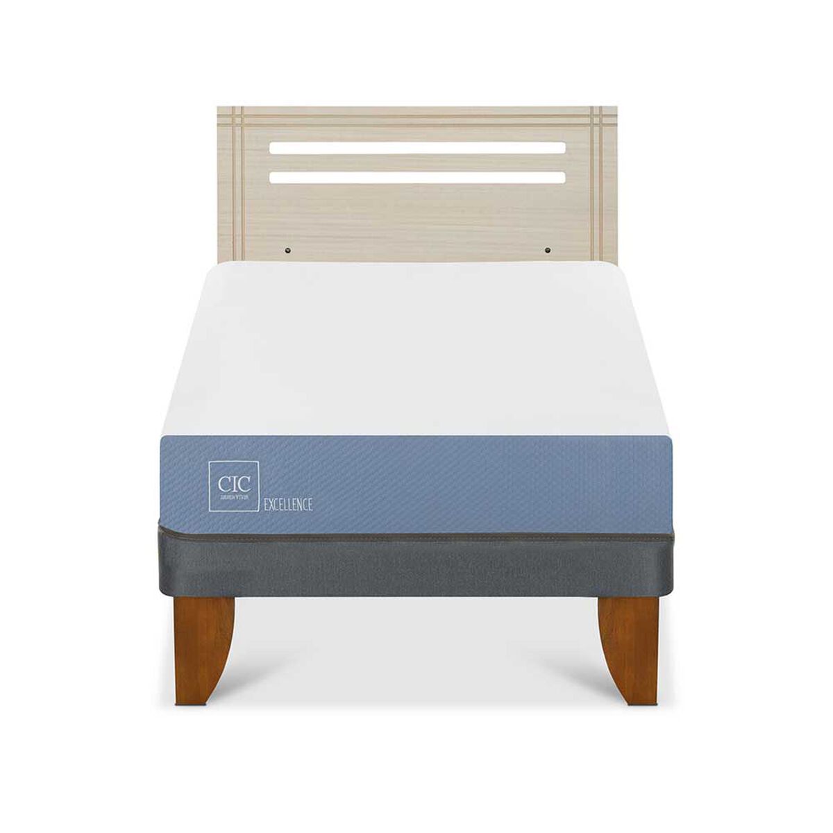 Cama Europea CIC 1,5 Plazas Excellence + Respaldo Munich Alpino