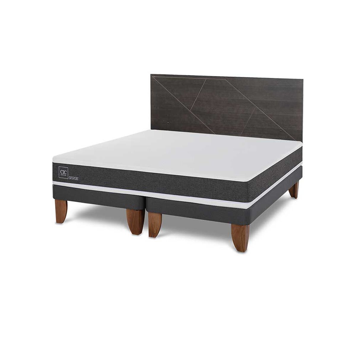 Cama Europea CIC Base Dividida 2 Plazas Ortopedic + Respaldo Villarrica