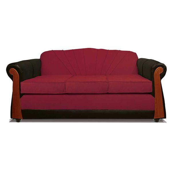 Sofá Elegant Detail Marsella 3 Cuerpos Tela/PU Rojo