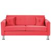 Juego de Living Bodevir New Retro Felpa 12 Sof&aacute; 3 Cuerpos + Dos Pouf 1 Cuerpo Rojo
