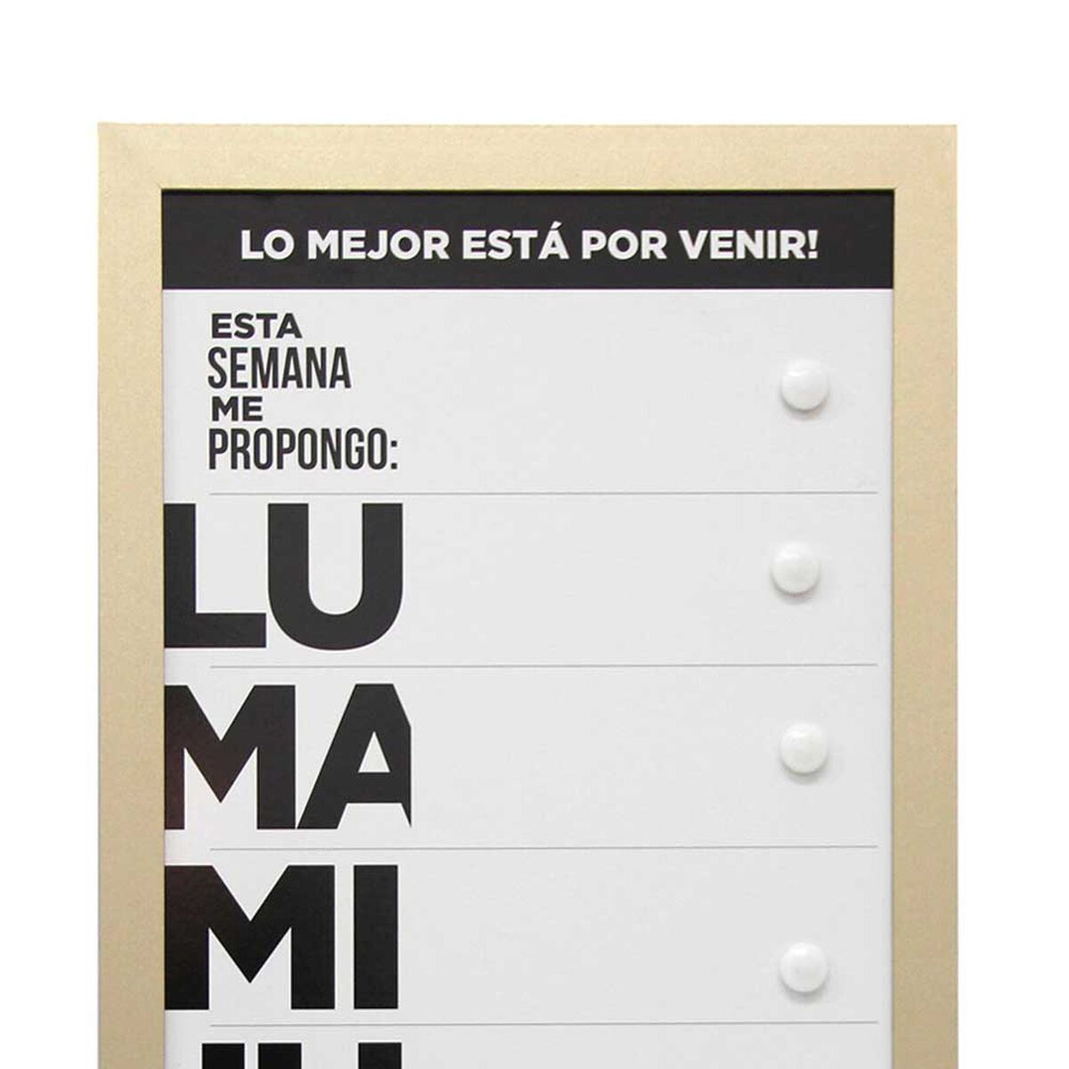 Pizarra Pl&aacute;stico Vgo Work 30 x 60 cm Dorado